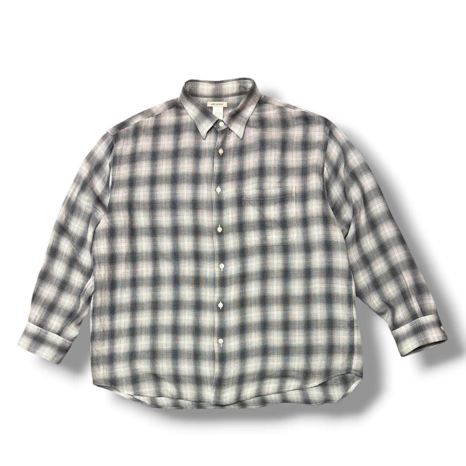 未使用 VAINL ARCHIVE 23SS SLANT-SH-LS オンブレチェックシャツ 長袖 