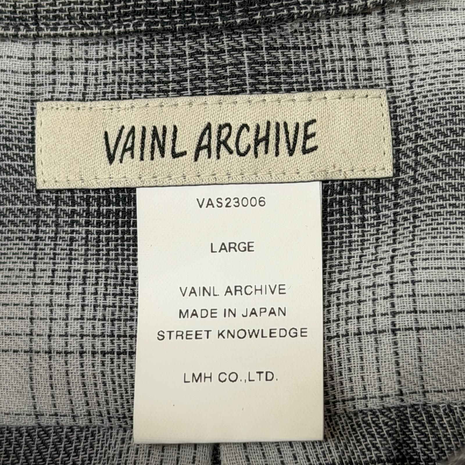 未使用 VAINL ARCHIVE 23SS SLANT-SH-LS オンブレチェックシャツ 長袖 