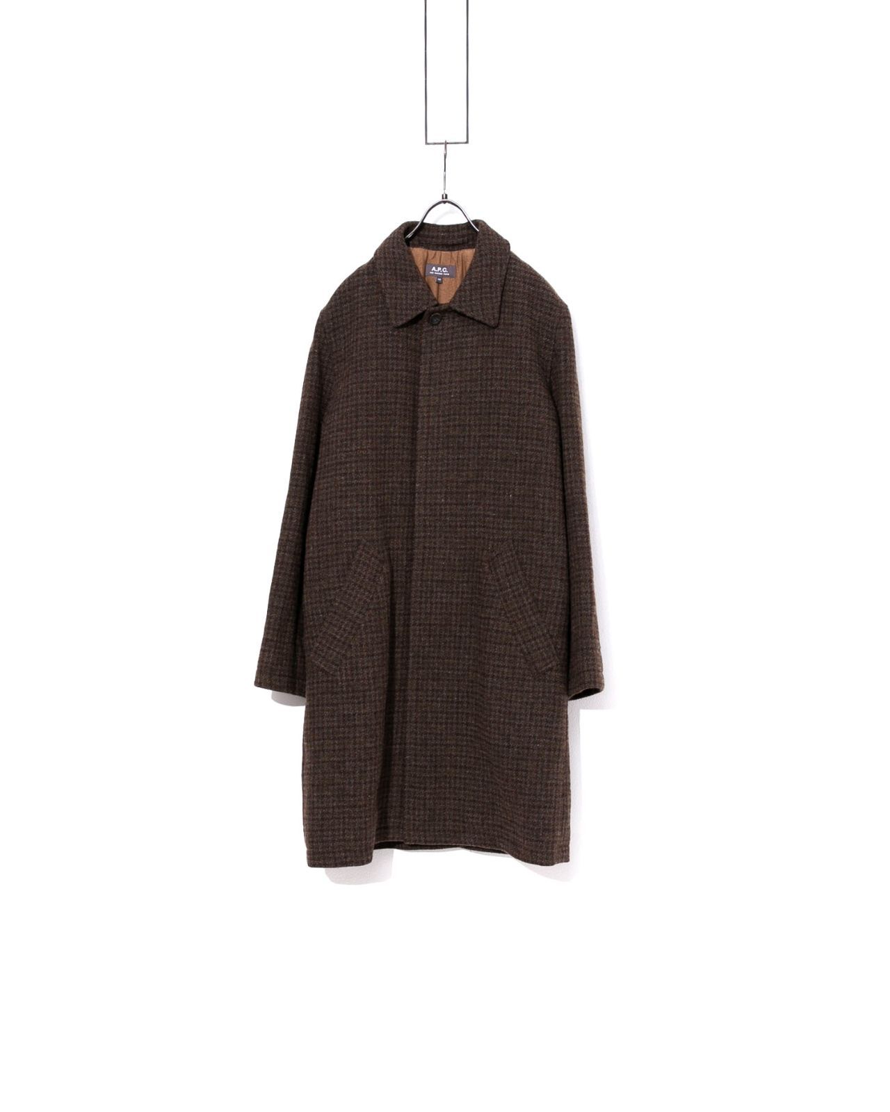 A.P.C. アーペーセー 千鳥格子ツイードステンカラーコート