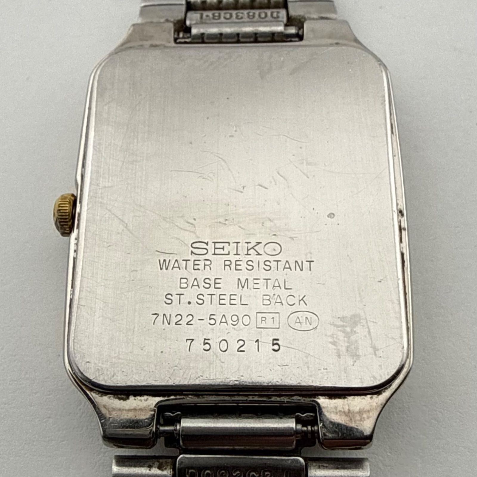 SEIKO セイコー スクエア 7N22-5A90 メンズ 腕時計 クォーツ 稼働品