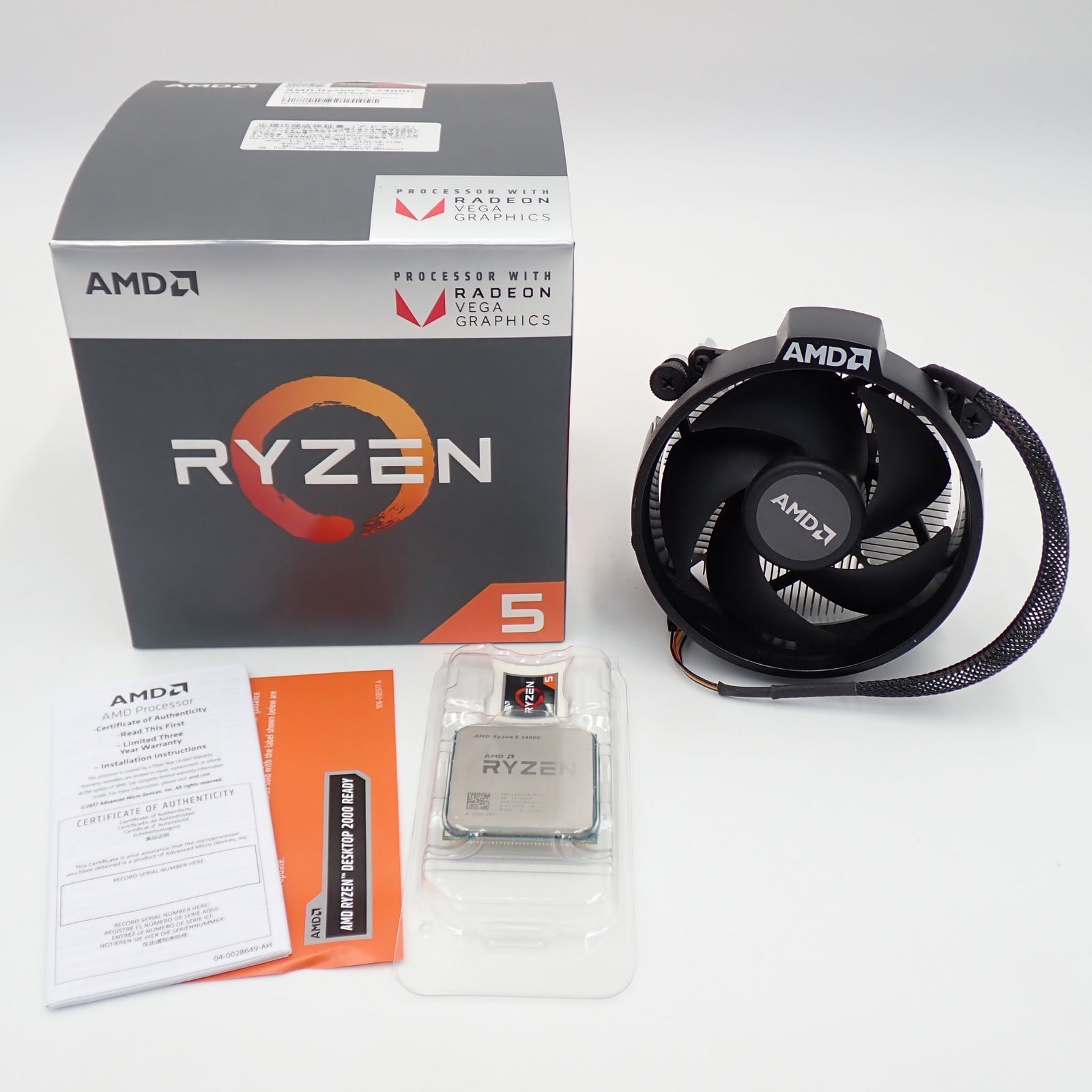 AMD Ryzen 5 2400G + CPUクーラー (BOX) AMD Ryzen 5 CPU Cooling Fan 2400G 1400 Processors 65W TDP - New