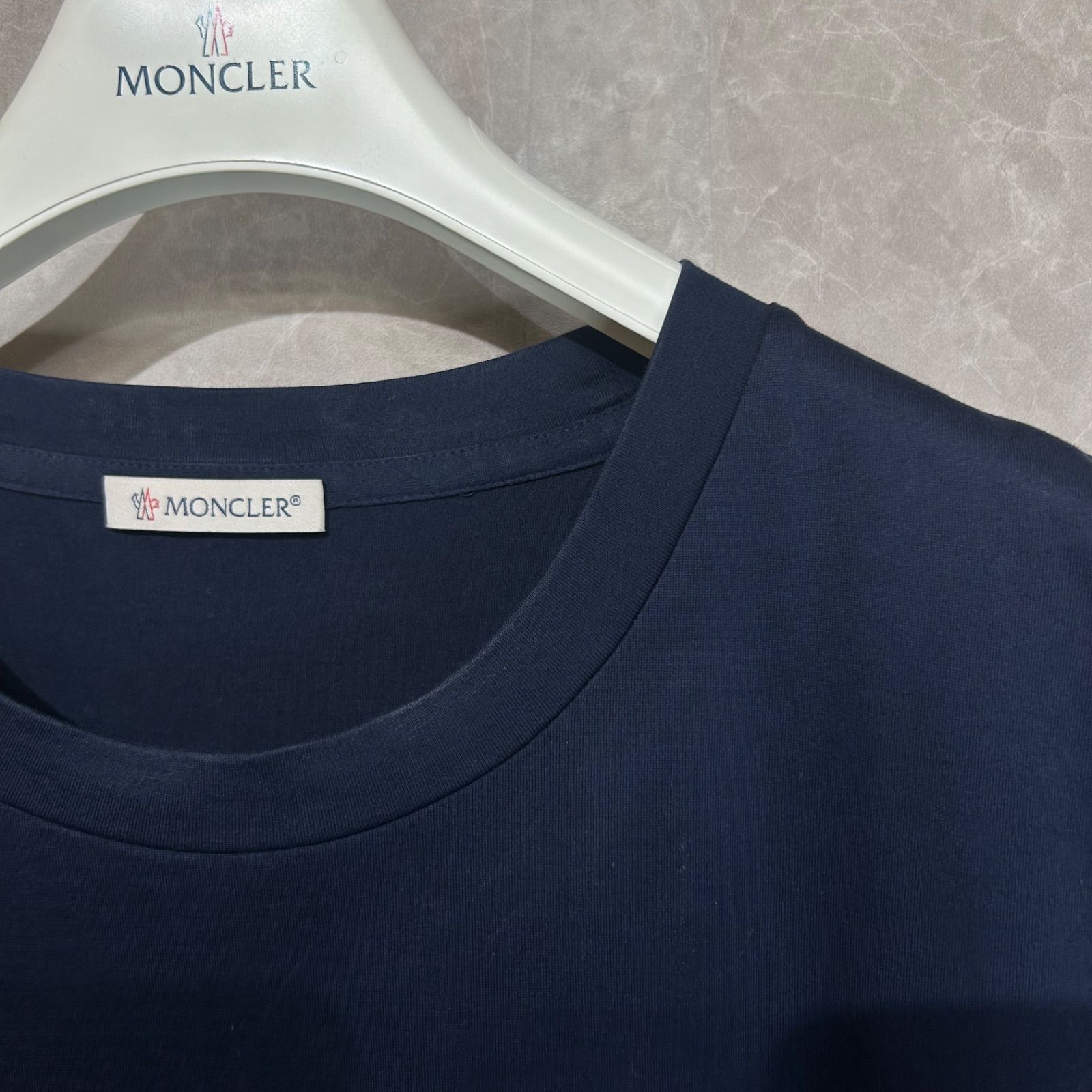 MONCLER モンクレール切り替え半袖TシャツネイビーM - メルカリ