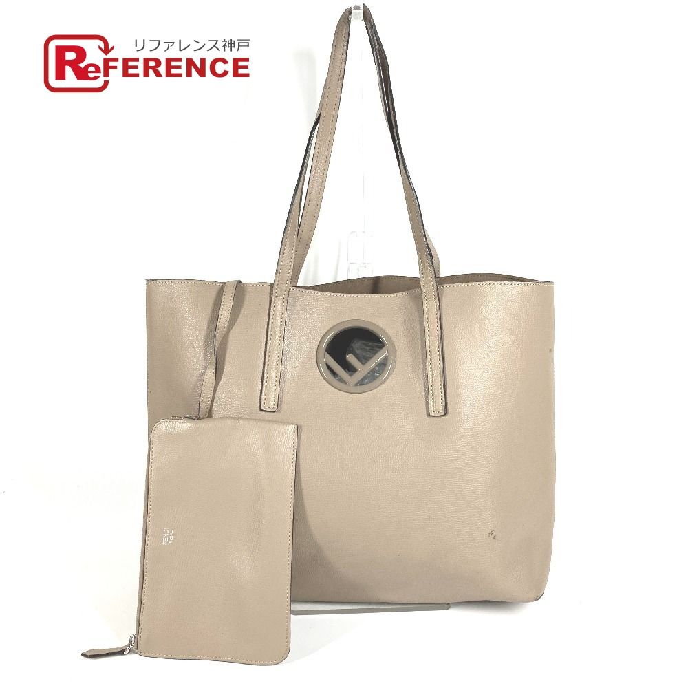 FENDI フェンディ ショルダーバッグ ロゴ エフイズ レザー ベージュ 