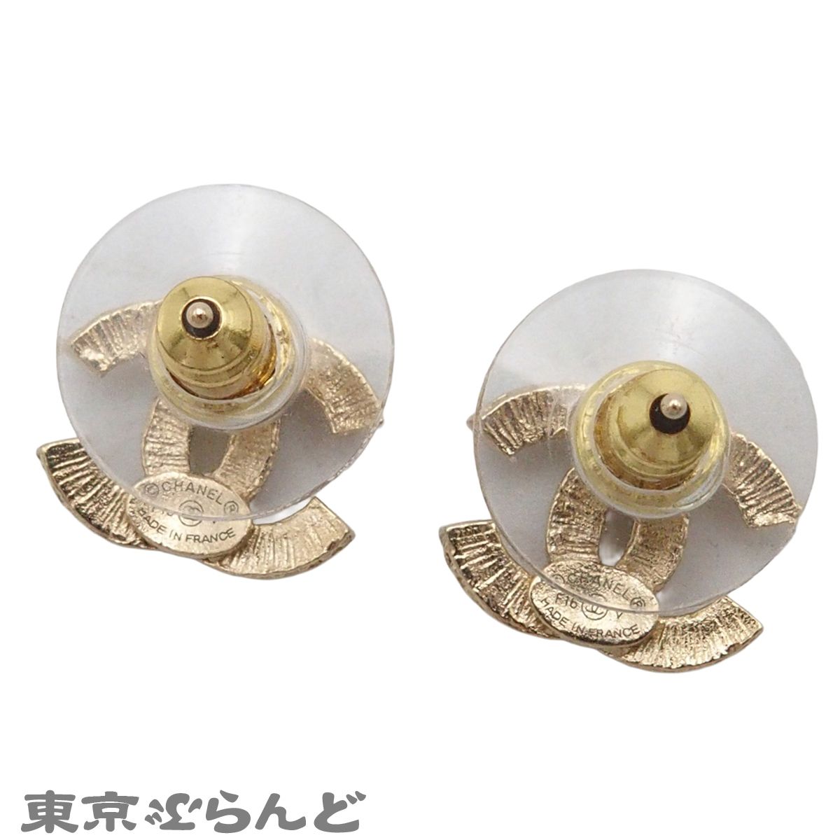 シャネル CHANEL ピアス ココマーク ゴールド メタル ラインストーン
