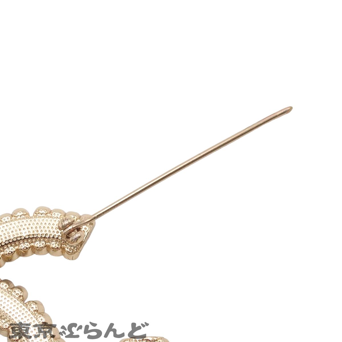 シャネル ブローチ ココマーク ラインストーン パール ゴールド