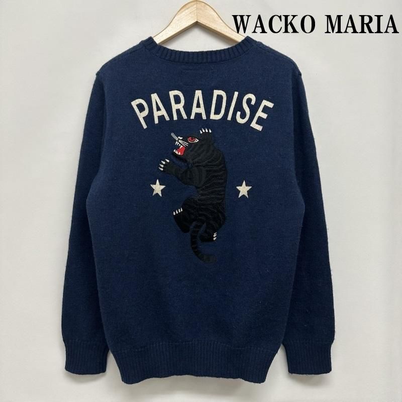 ワコマリア 15AW PARADISE 虎 刺繍 クルーネック ニット 15FW-WMK-CL05