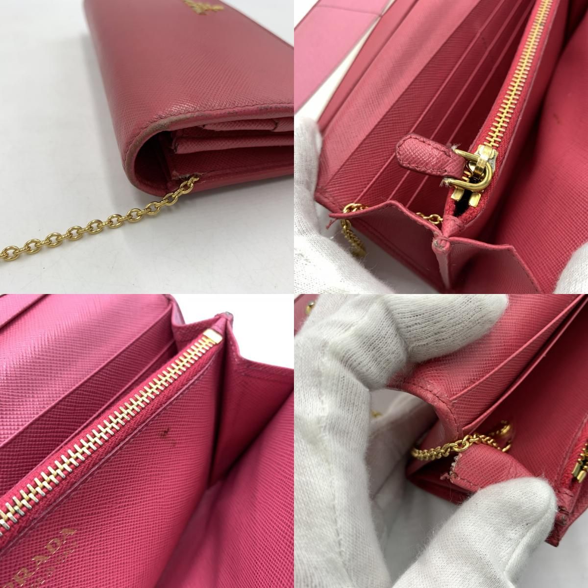 現状渡し品】 PRADA プラダ サフィアーノ レザー ウォレット 長財布 