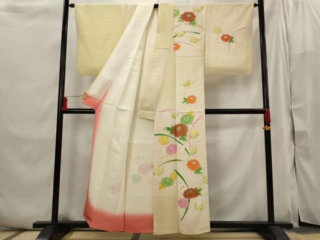 平和屋着物□訪問着 駒刺繍 草花文 暈し染め 金彩 正絹 逸品