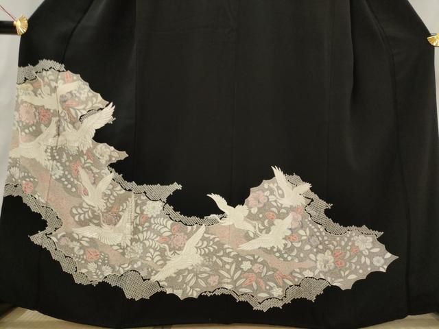 平和屋着物□豪華黒留袖 駒刺繍 飛鶴花文 正絹 逸品 AABI6435st - メルカリ