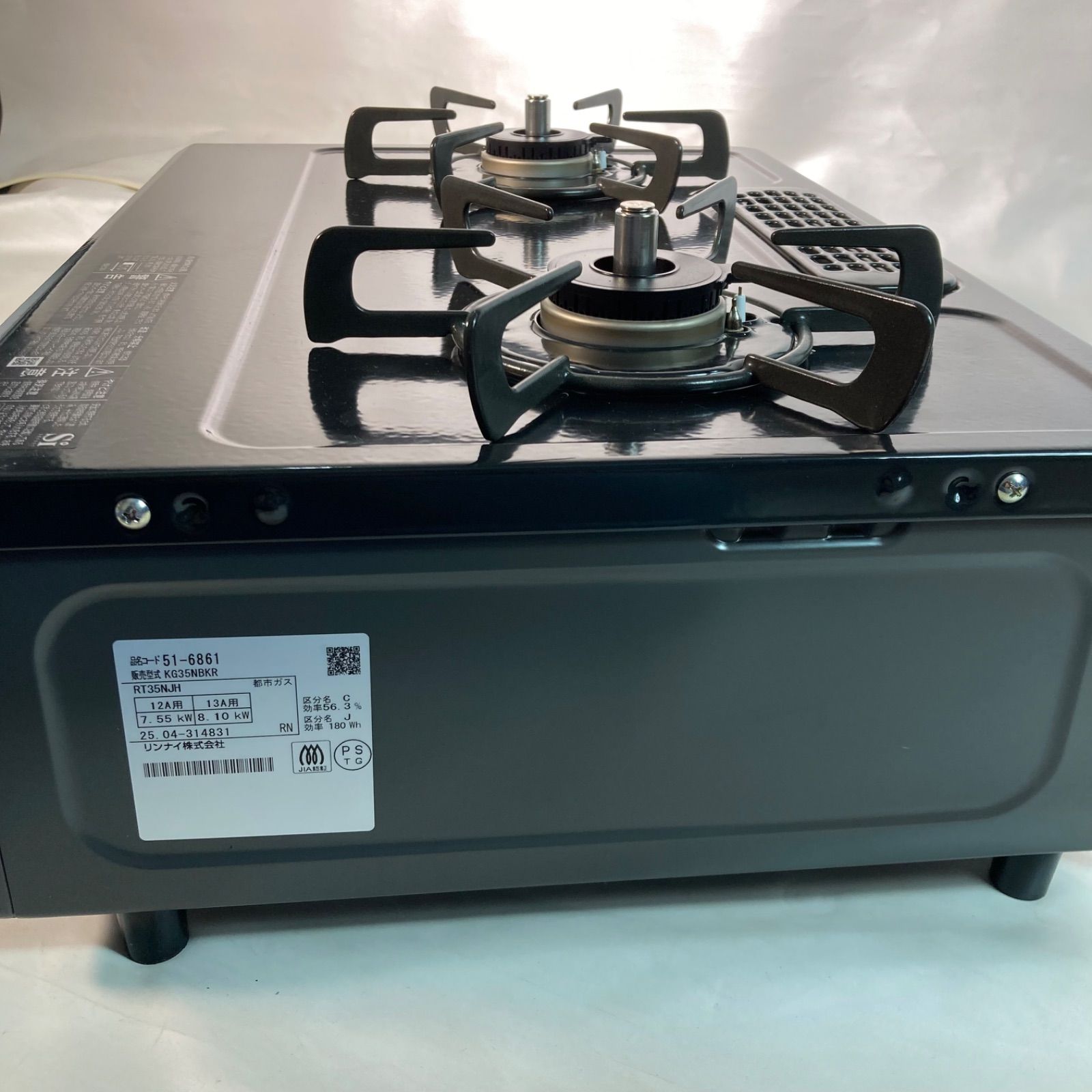 極美品】Rinnai リンナイ ガスコンロ KG35NBK 2025年製 都市ガス用 