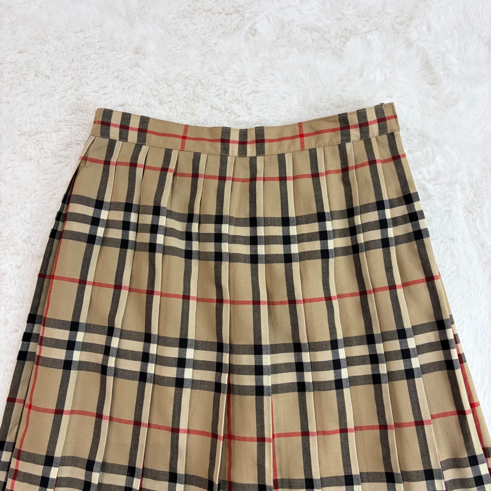 バーバリーズ　11AR ノバチェック　プリーツスカート　ベージュ　ヴィンテージ 90s Vintage Burberrys' オールド バーバリー ノバチェック柄