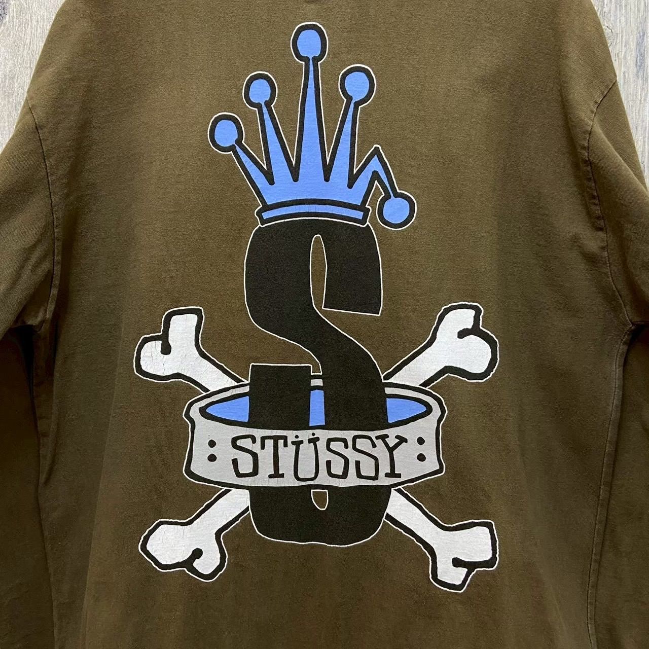 OLD STUSSY stussy 90s ステューシー グリーン クラウン 王冠ロゴ 両面