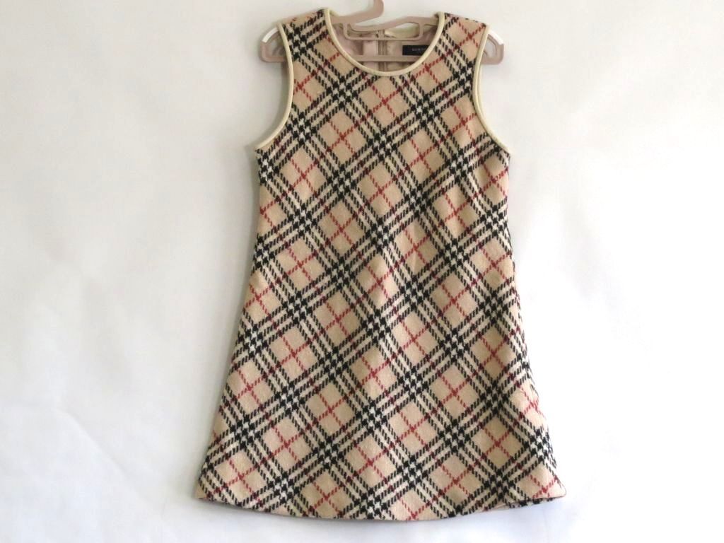 【231404】＜美品＞ BURBERRY LONDON バーバリーロンドン 【キッズ110】ノバチェック　ニット ノースリーブ ワンピース ・110