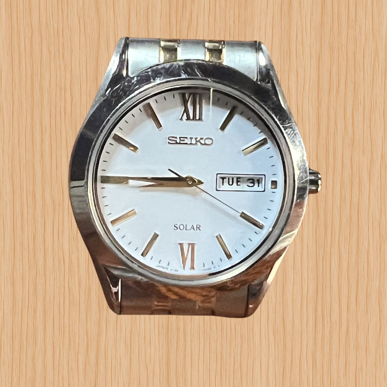 SEIKO ソーラー 腕時計 V158-0BA0 デイデイト 稼働品 SBPX085 SEIKO 