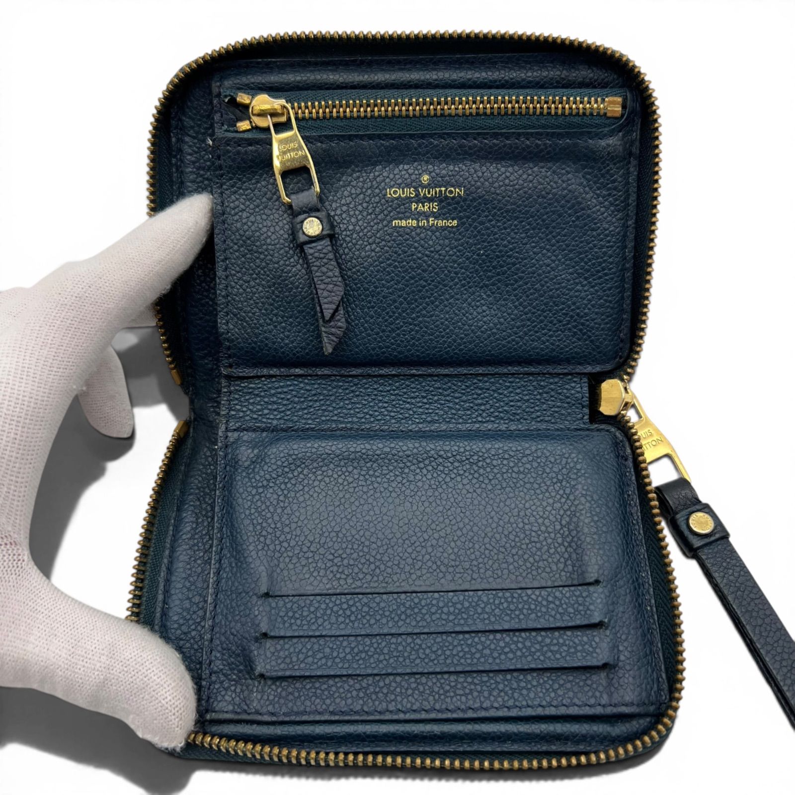 ルイヴィトン　アンプラント　ポルトフォイユ　スクレット　コンパクト　ネイビー LOUIS VUITTON ルイヴィトン アンプラント ポルトフォイユ スクレット