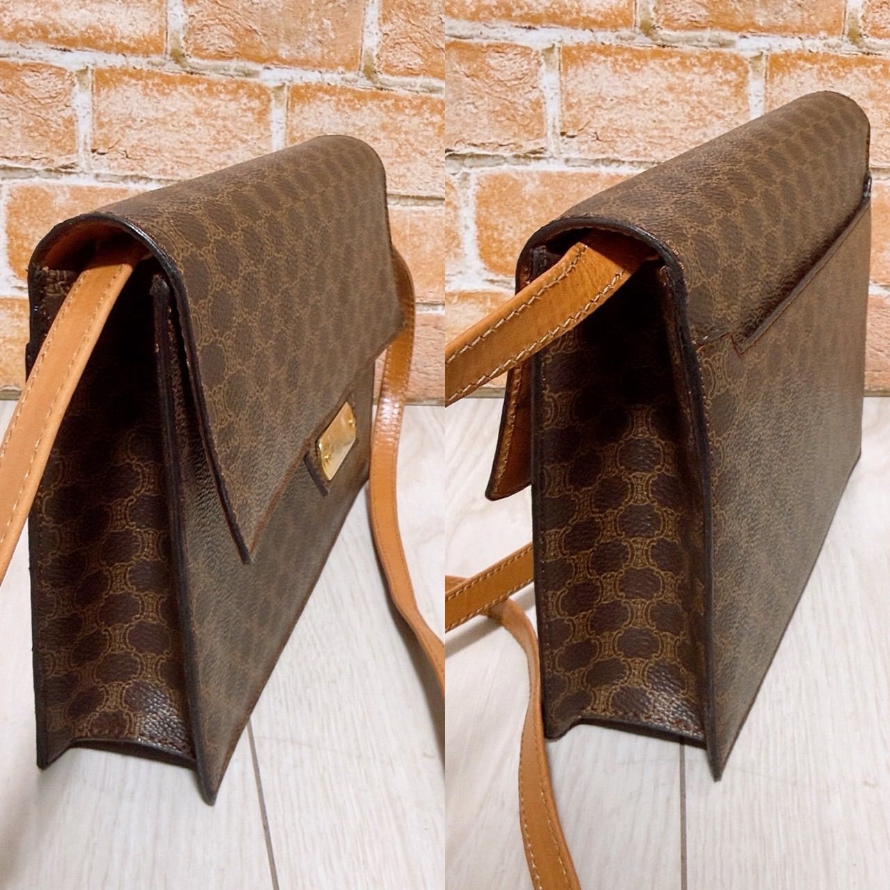 美品) CELINE(セリーヌ)ショルダーバッグ PVC マカダム柄 - メルカリ