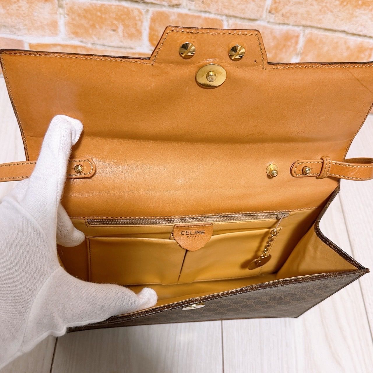 美品) CELINE(セリーヌ)ショルダーバッグ PVC マカダム柄 - メルカリ