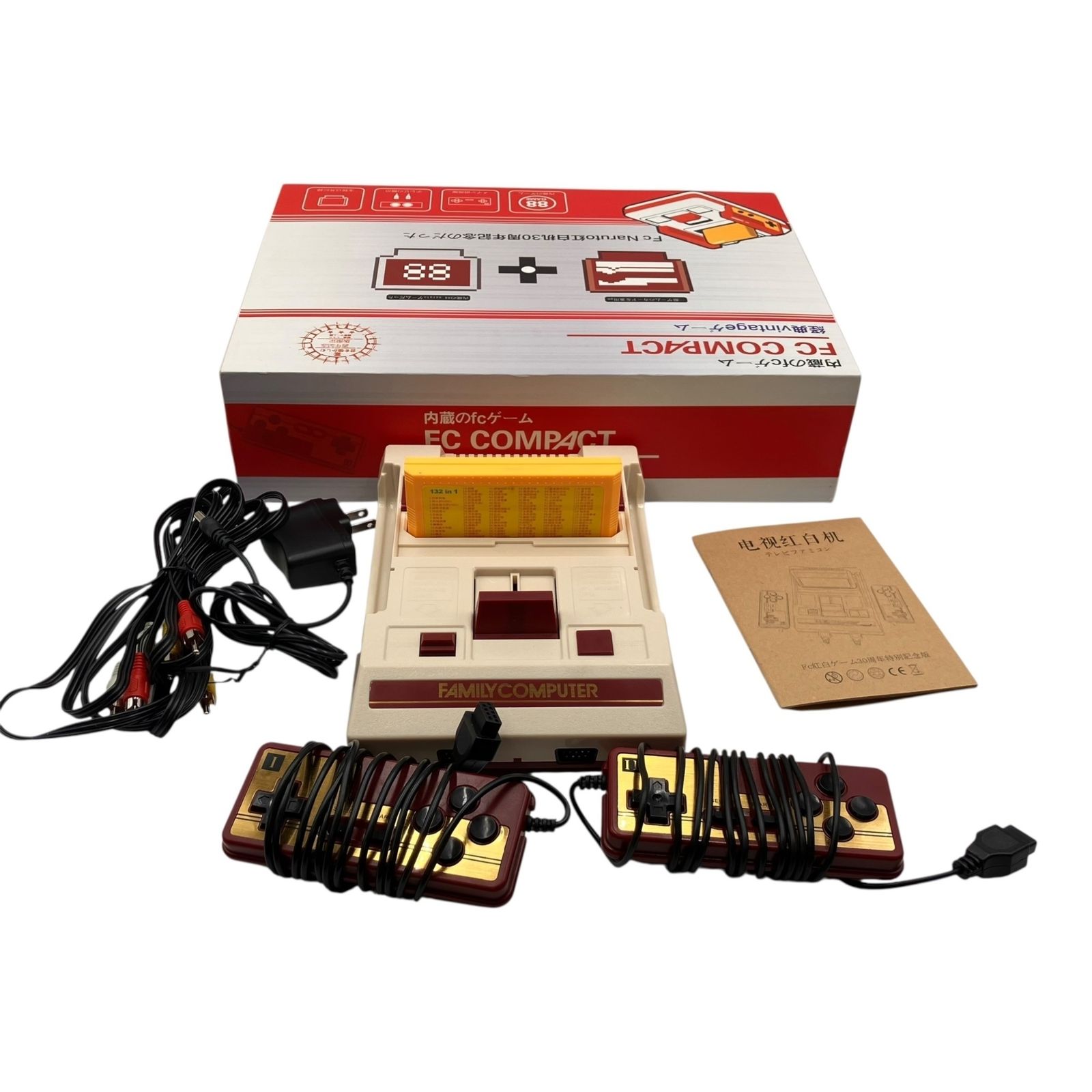 ■COOLBABY RS-35 ファミコン互換機 本体セット コントローラー2個 132in1カセット AVケーブル ACアダプター付 動作確認済 レトロゲーム2440460,2440460 4,050円