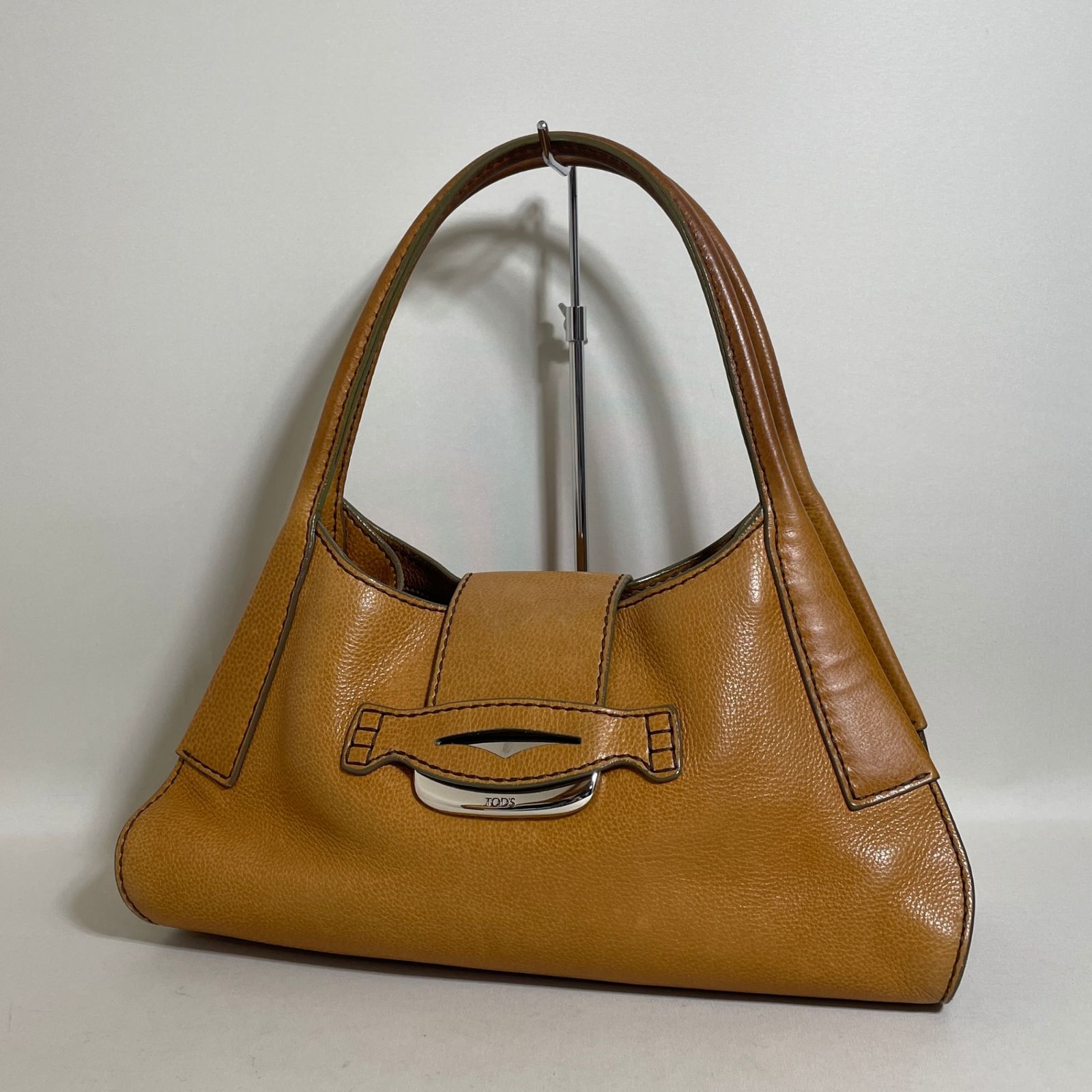 トッズ ハンドバッグ美品 ブラウン レザー 美品】TOD