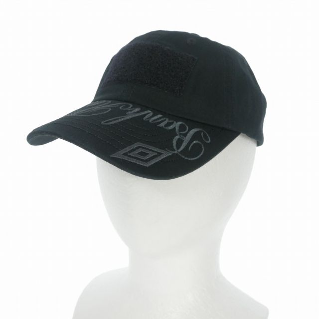 アンブロ UMBRO x Slam Jam 26SS Hazard Cap ロゴ刺繍 ベースボールキャップ 帽子 0 ブラック 黒 UBMW254FA35
