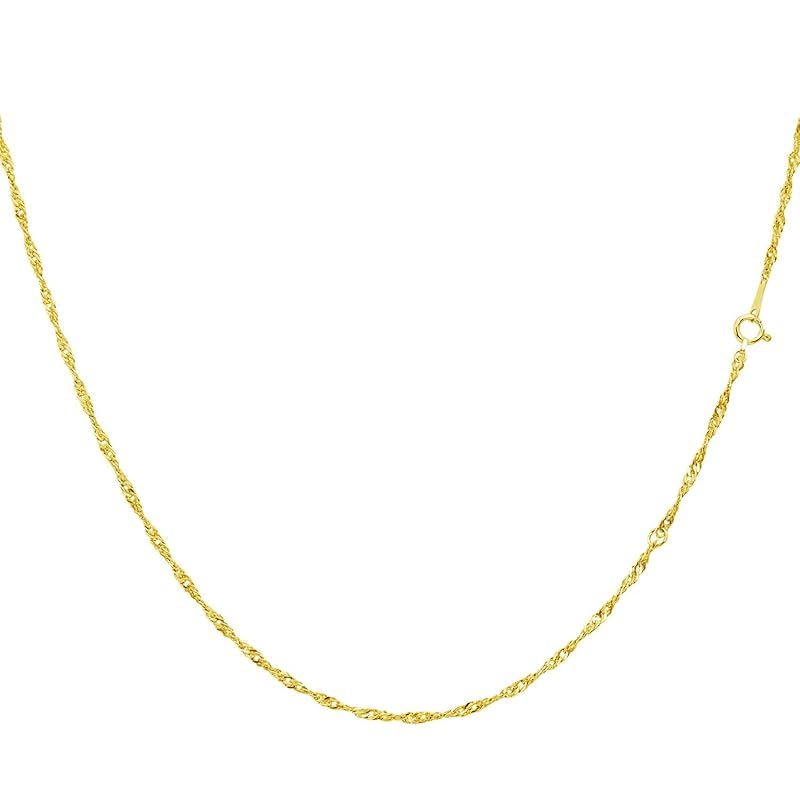 [ララクリスティー] ネックレス チェーン スクリュー K18 ゴールド 線径0.33 幅 約 1.9mm 長さ 55cm lc97-0043-yg-033-55 0