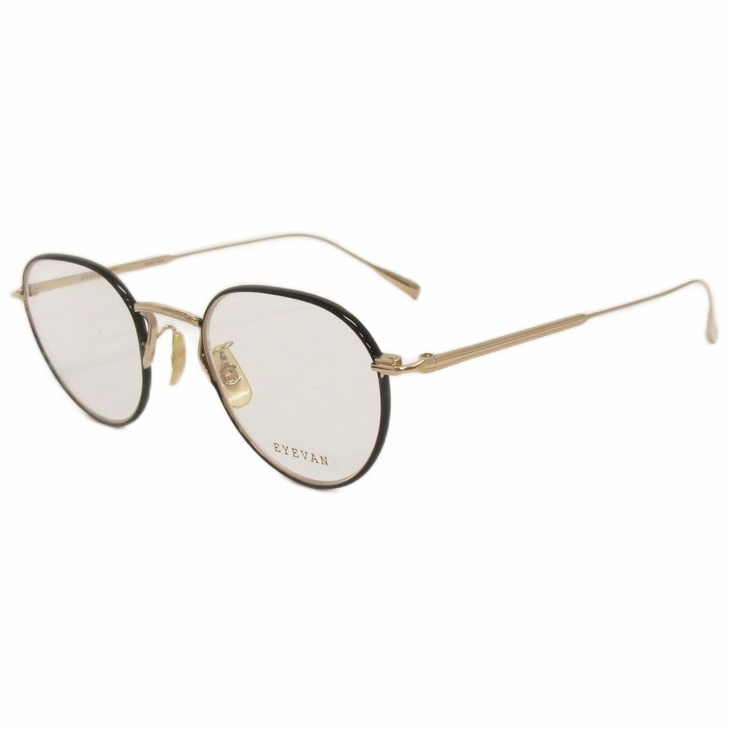 アイヴァン EYEVAN 眼鏡 メガネフレーム Fairway(45) ブラック ゴールドカラー 45□21-145