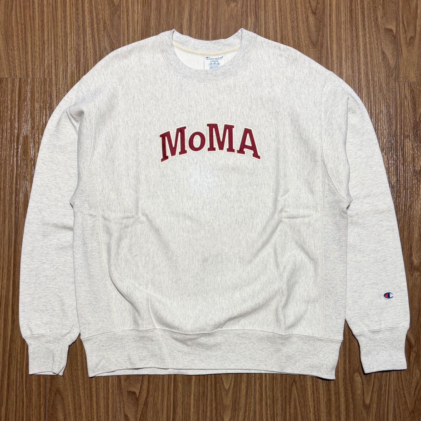 Champion MoMA リバースウィーブ L オートミール クルーネック 