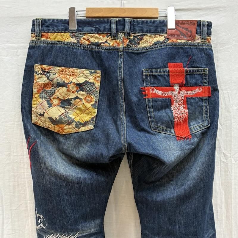 EVA×錦 コラボレーション デニムパンツ 龍×リリス(32インチ