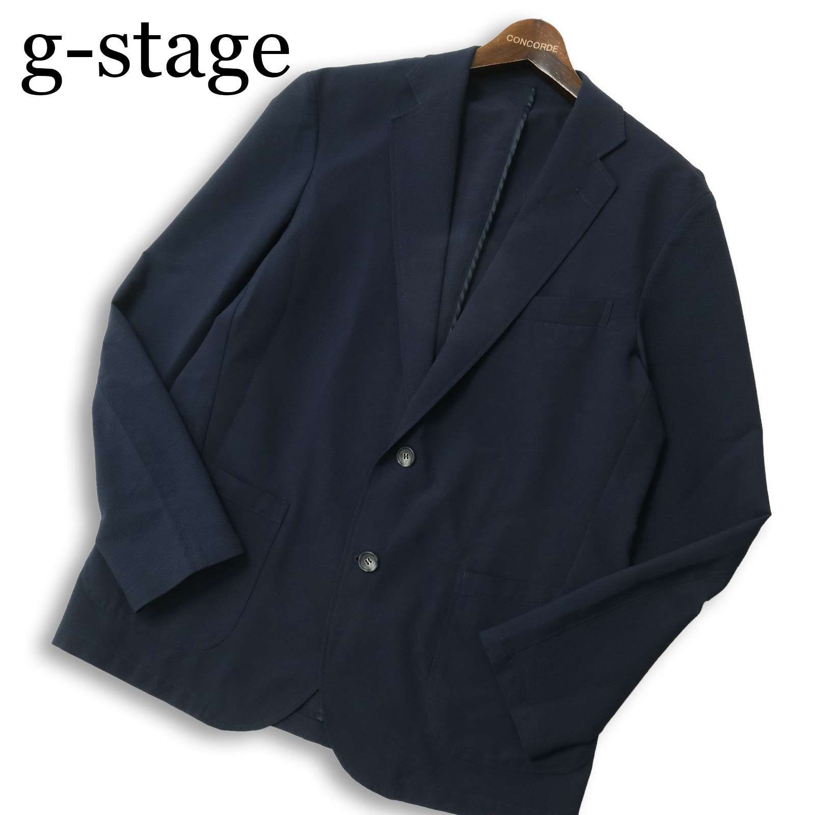 未使用タグ付き ジーステージ 洗濯可能 シアサッカー アンコン ジャケット g-stage ジーステージ 春夏☆ シアサッカー アンコン テーラード