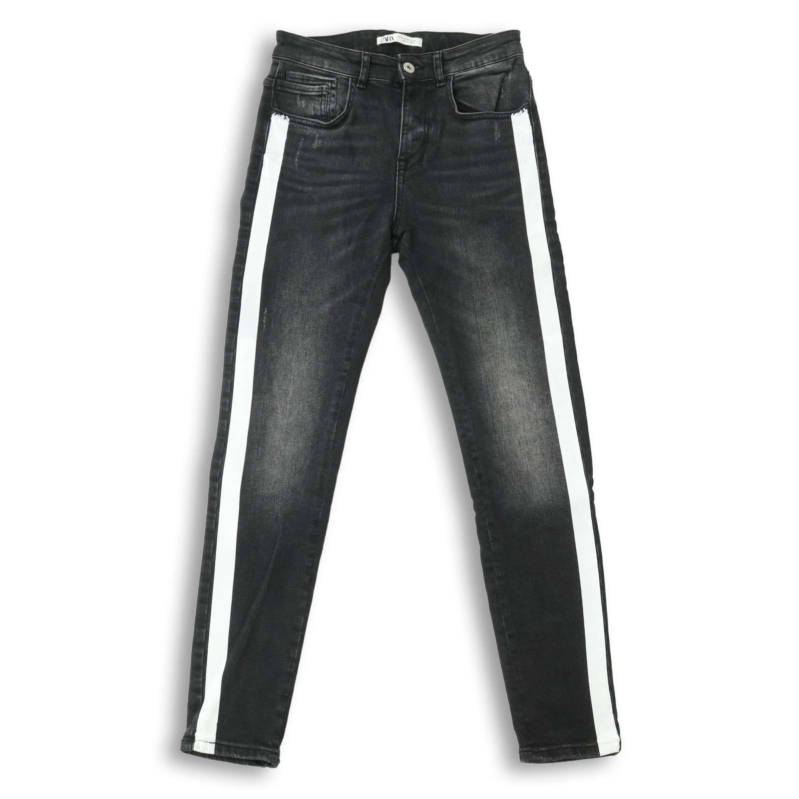 状態良 ZARA MAN ザラ ダメージ加工 サイドライン デニム ジーンズ 