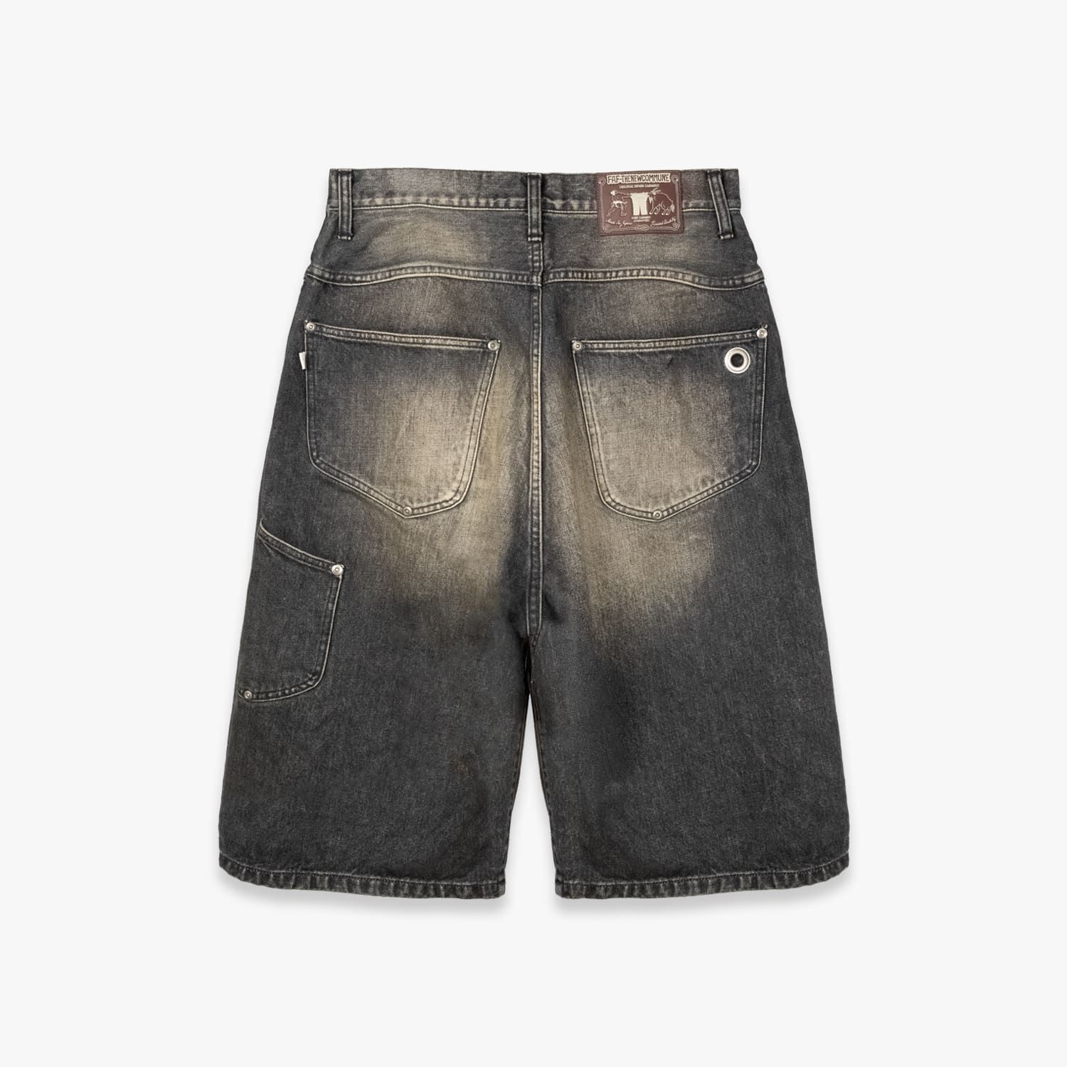 FAKE AS FLOWERS FAF | NEWCOMMUNE BAGGY DENIM SHORTS (BLACK) バギー