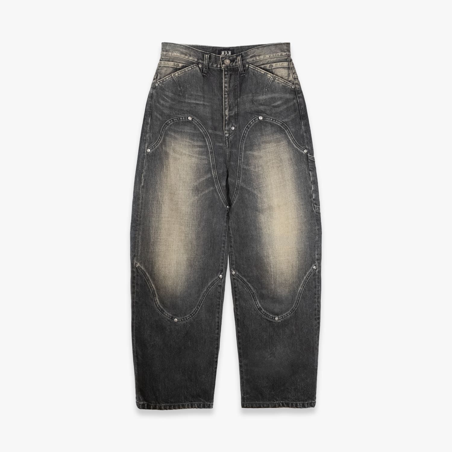 FAKE AS FLOWERS FAF | NEWCOMMUNE BAGGY DENIM PANTS (BLACK) バギー 