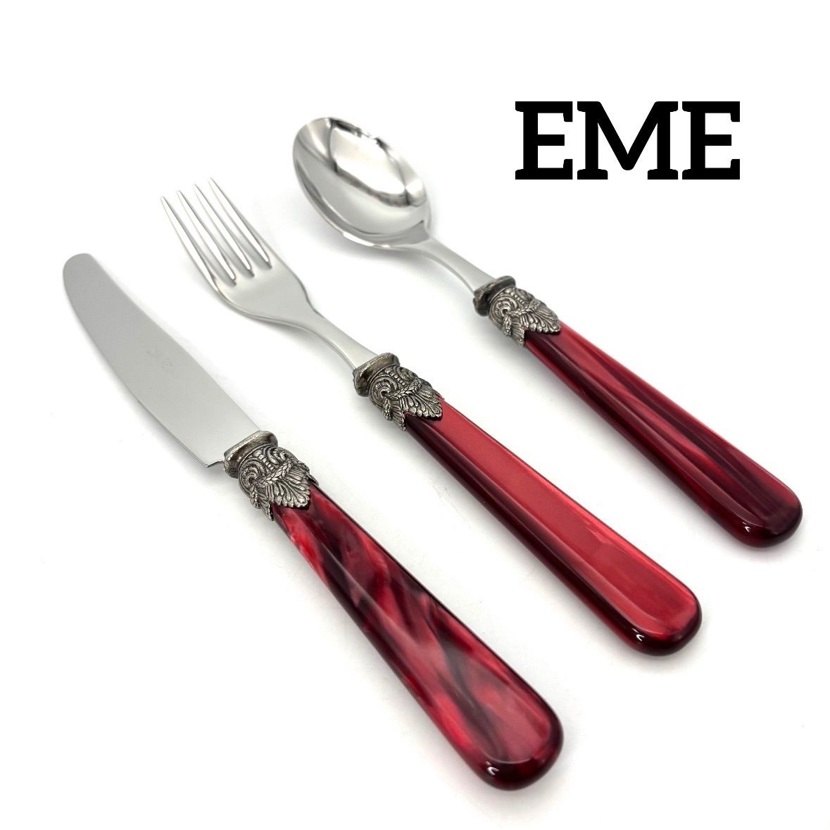 【EME】 Napoleon ナポレオン カトラリー ディナー セット 18-10ステンレス スプーン・フォーク･ナイフ （各1）/ EME社 Made in Italy イタリア製