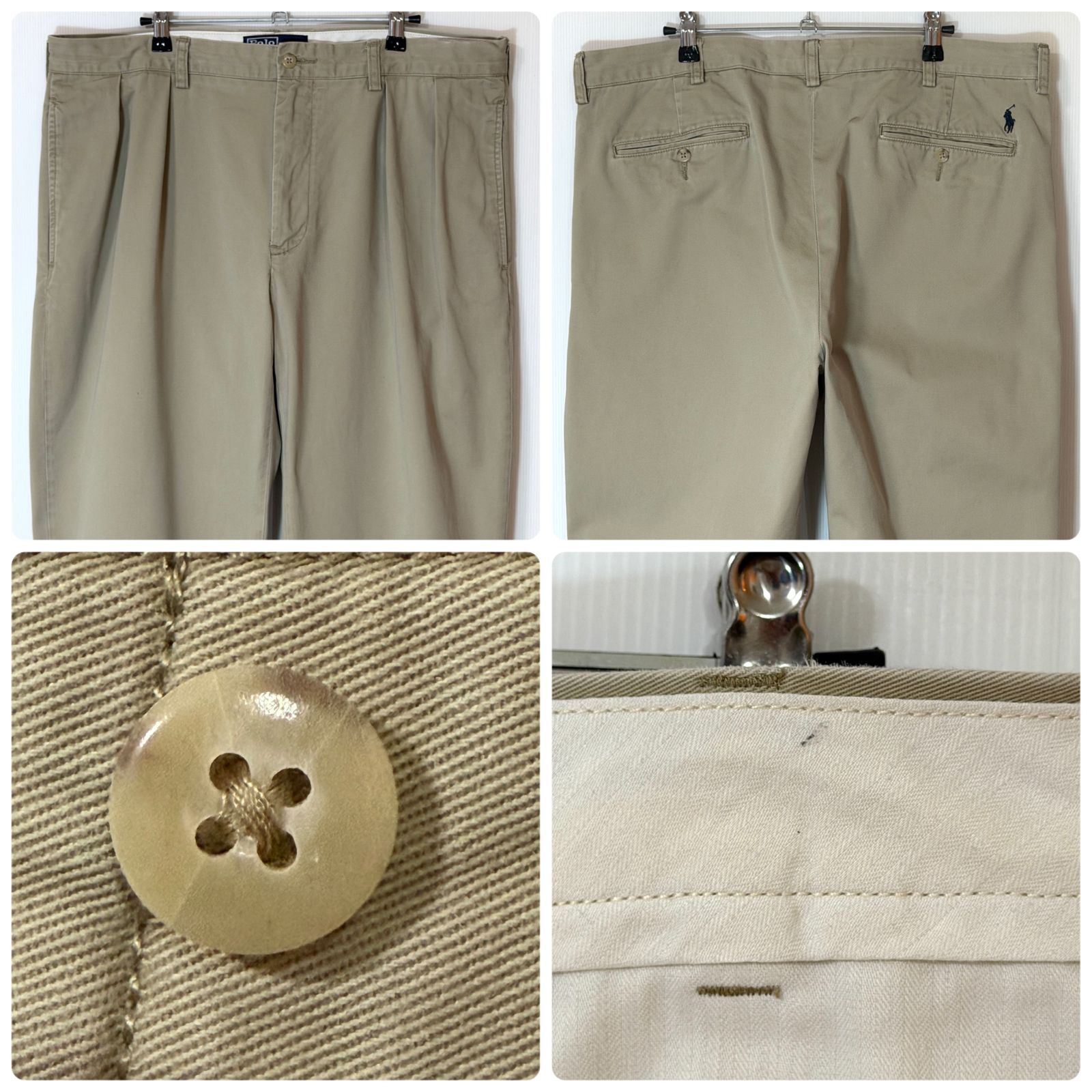 希少モデル 90s Polo Ralph Lauren ETHAN PANT W36L32 ベージュ ポロ