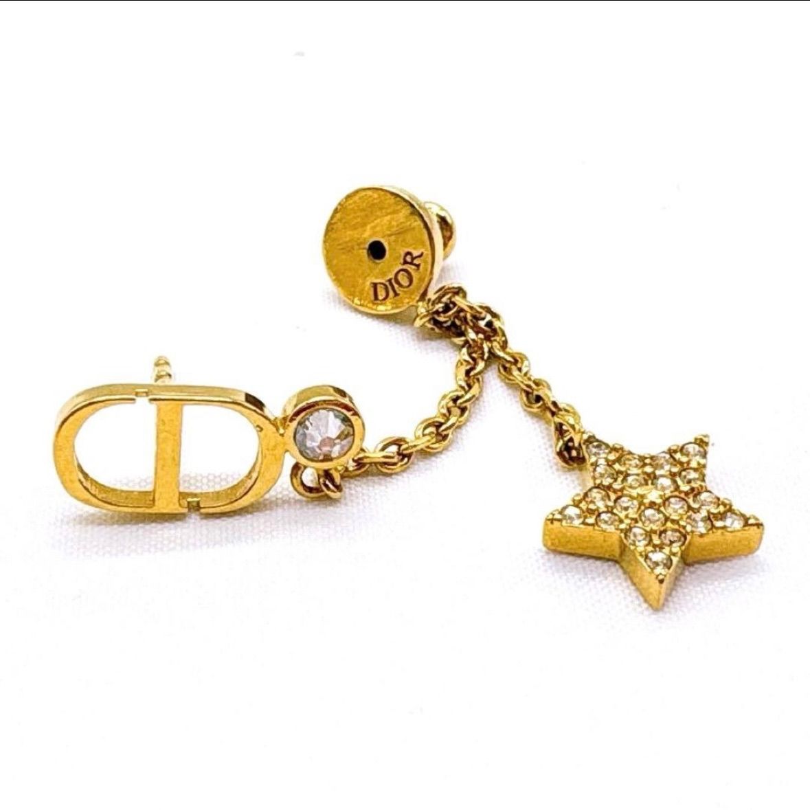 極美品】DIOR ディオール Petit CD プチCD ピアスGP片耳 ライン