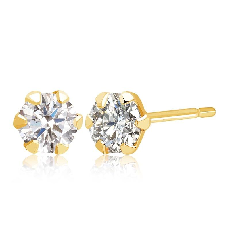 [ララクリスティー] ダイヤモンド ピアス レディース ゴールド K18 0.1ct lp71-0002-yg 1