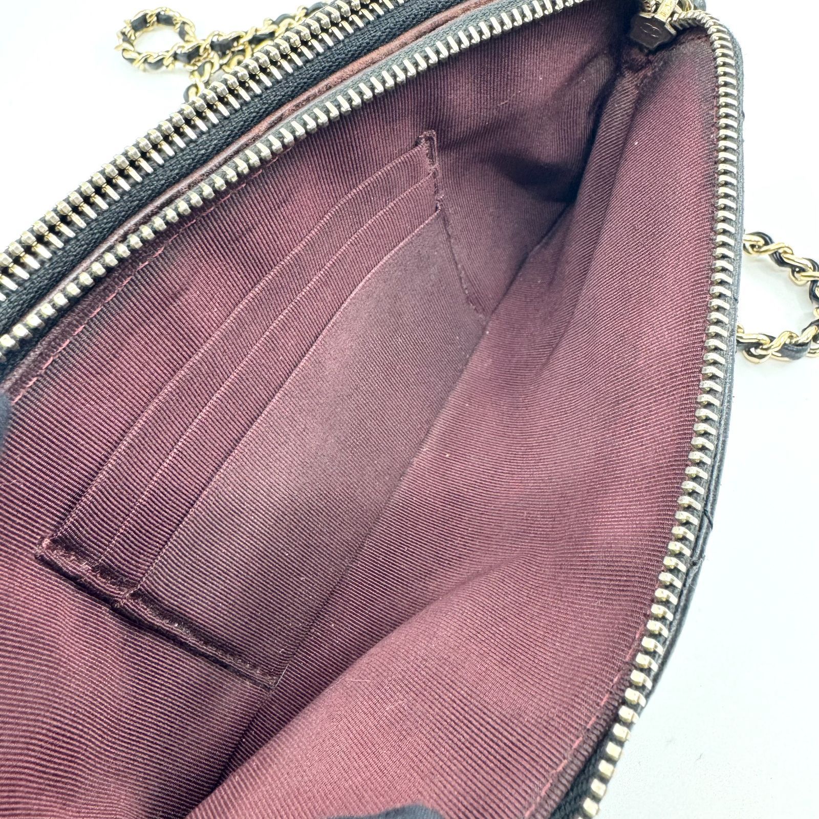 美品】CHANEL シャネル チェーンショルダーバッグ ラムスキン 