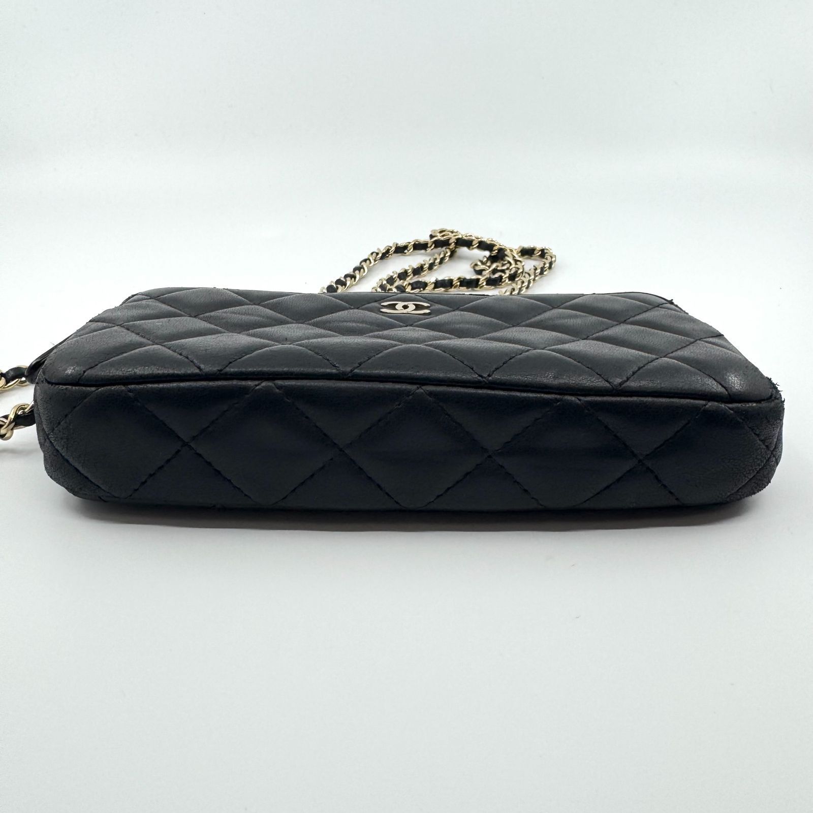 美品】CHANEL シャネル チェーンショルダーバッグ ラムスキン 