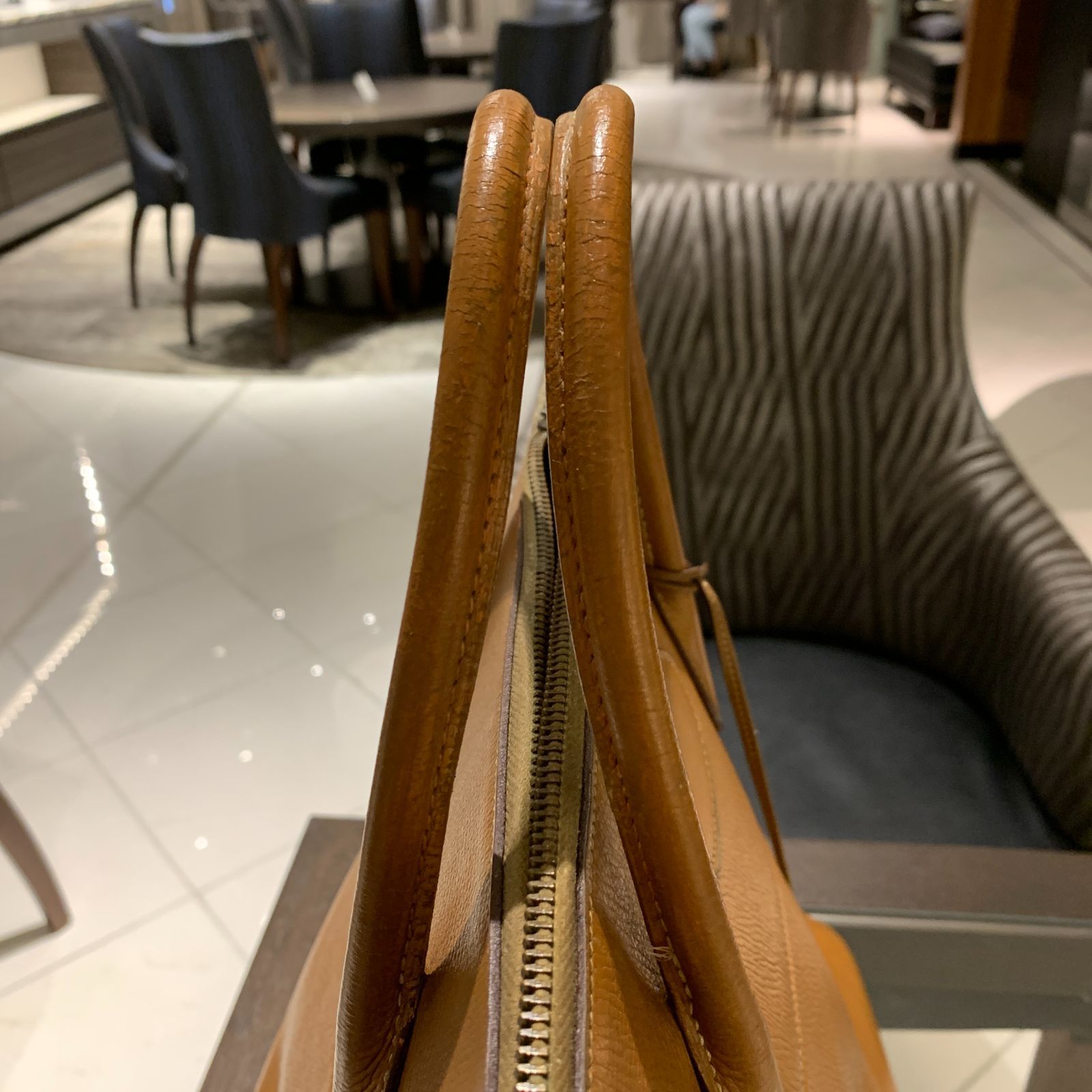 ◎本物 HERMES エルメス ボリード45 キャメル ブラウン ゴールド金具 L 