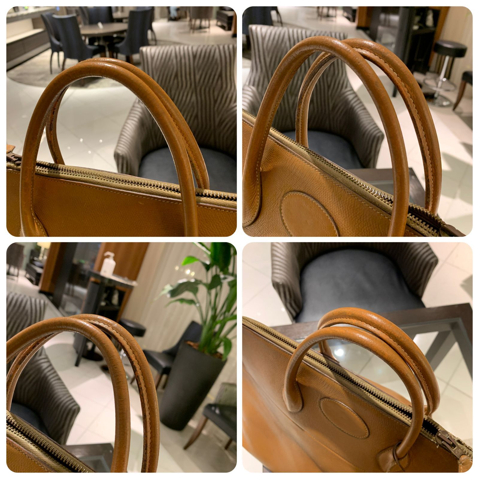 ◎本物 HERMES エルメス ボリード45 キャメル ブラウン ゴールド金具 L