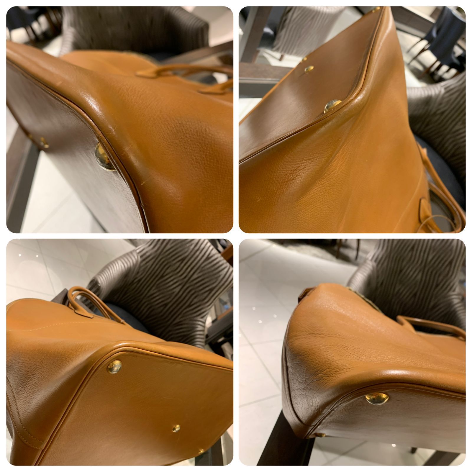◎本物 HERMES エルメス ボリード45 キャメル ブラウン ゴールド金具 L