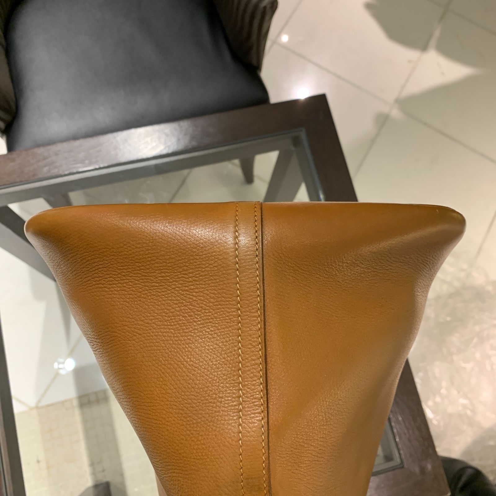 ◎本物 HERMES エルメス ボリード45 キャメル ブラウン ゴールド金具 L 