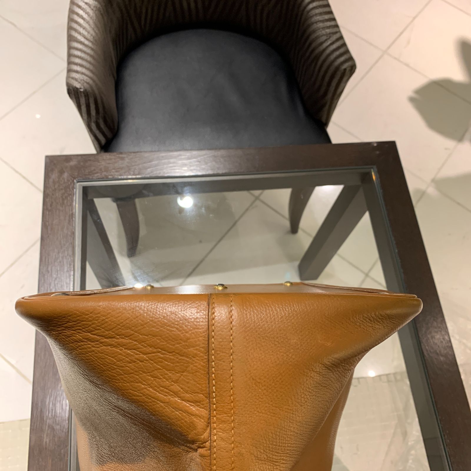 ◎本物 HERMES エルメス ボリード45 キャメル ブラウン ゴールド金具 L 