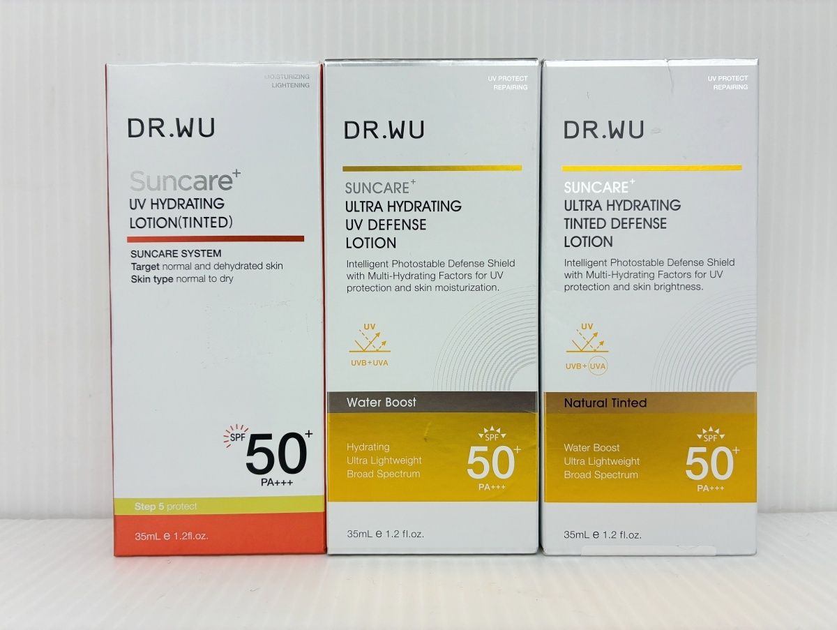 未開封 SUNCARE DR.WU サンスクリーン＋モイスト (日焼け止め乳液) 35ml×3 使用期限有■