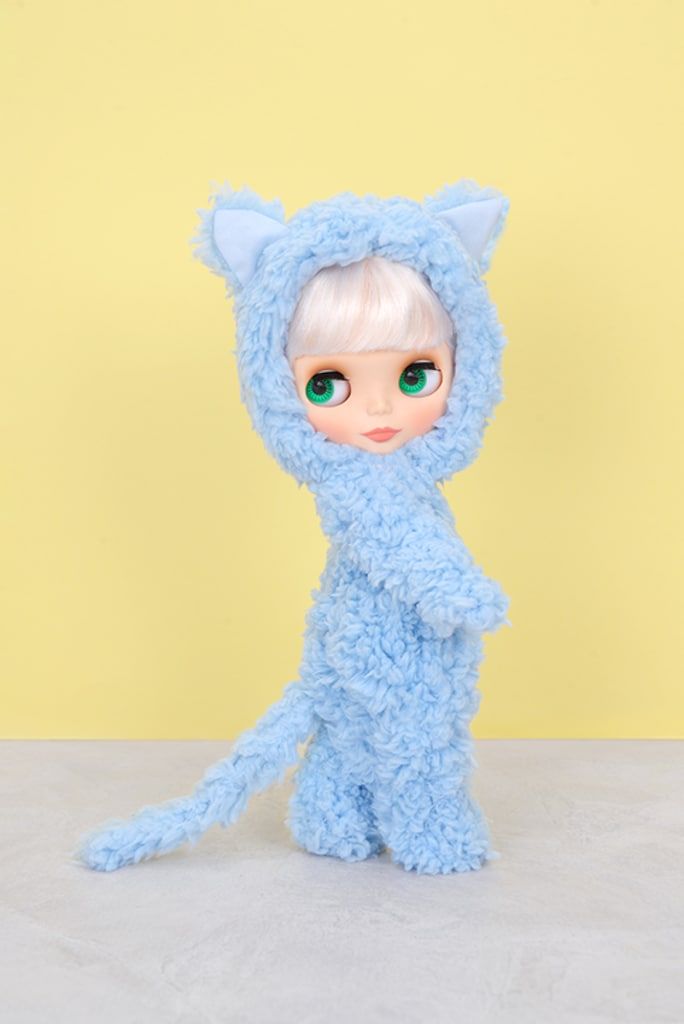 ★新品★ジュニームーン ディアダーリン 22cmドールサイズ(ネオブライス) 着ぐるみネコ ブルー