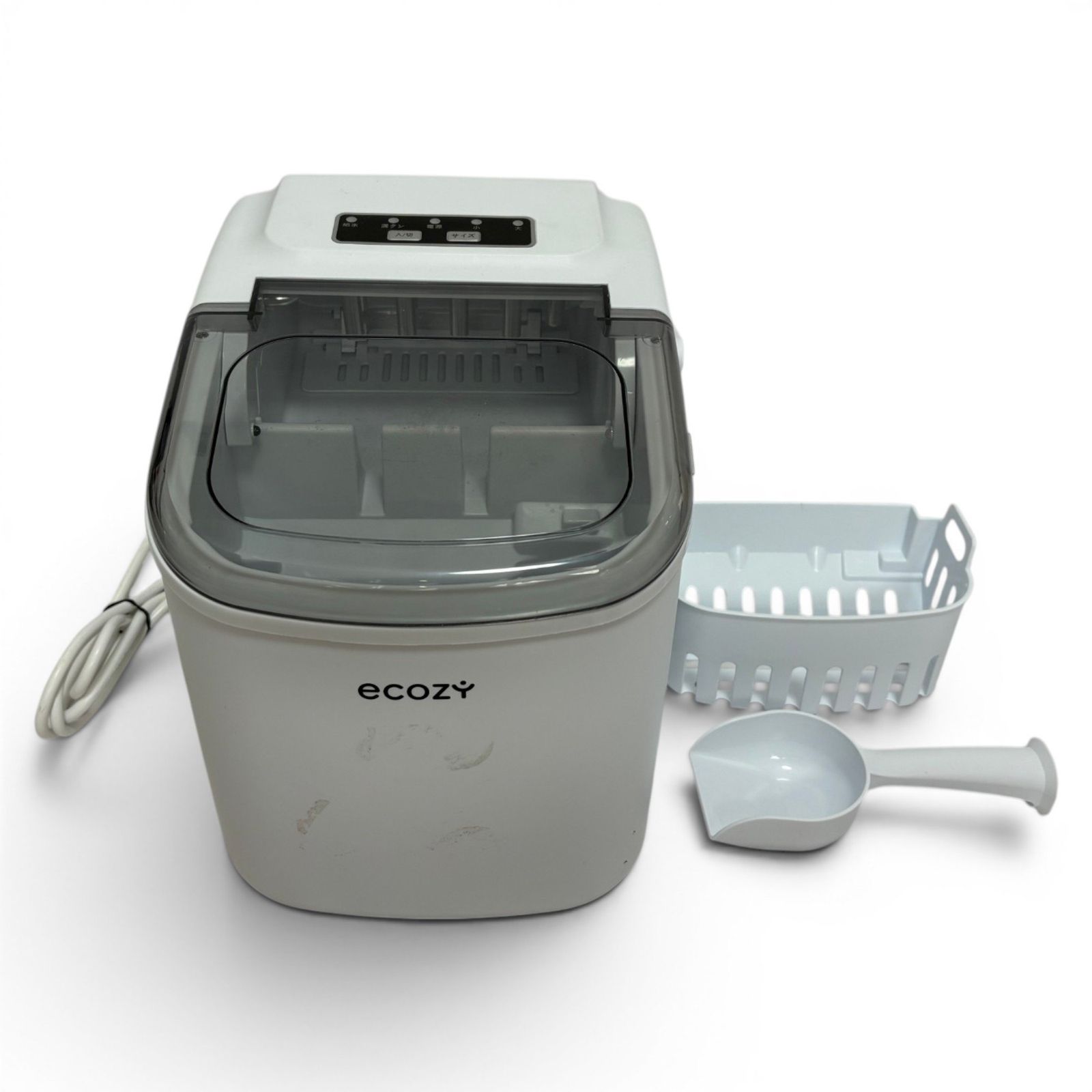 ◇ エコジー ecozy 製氷機 IM-BS260C ホワイト 高速 卓上 自動洗浄 