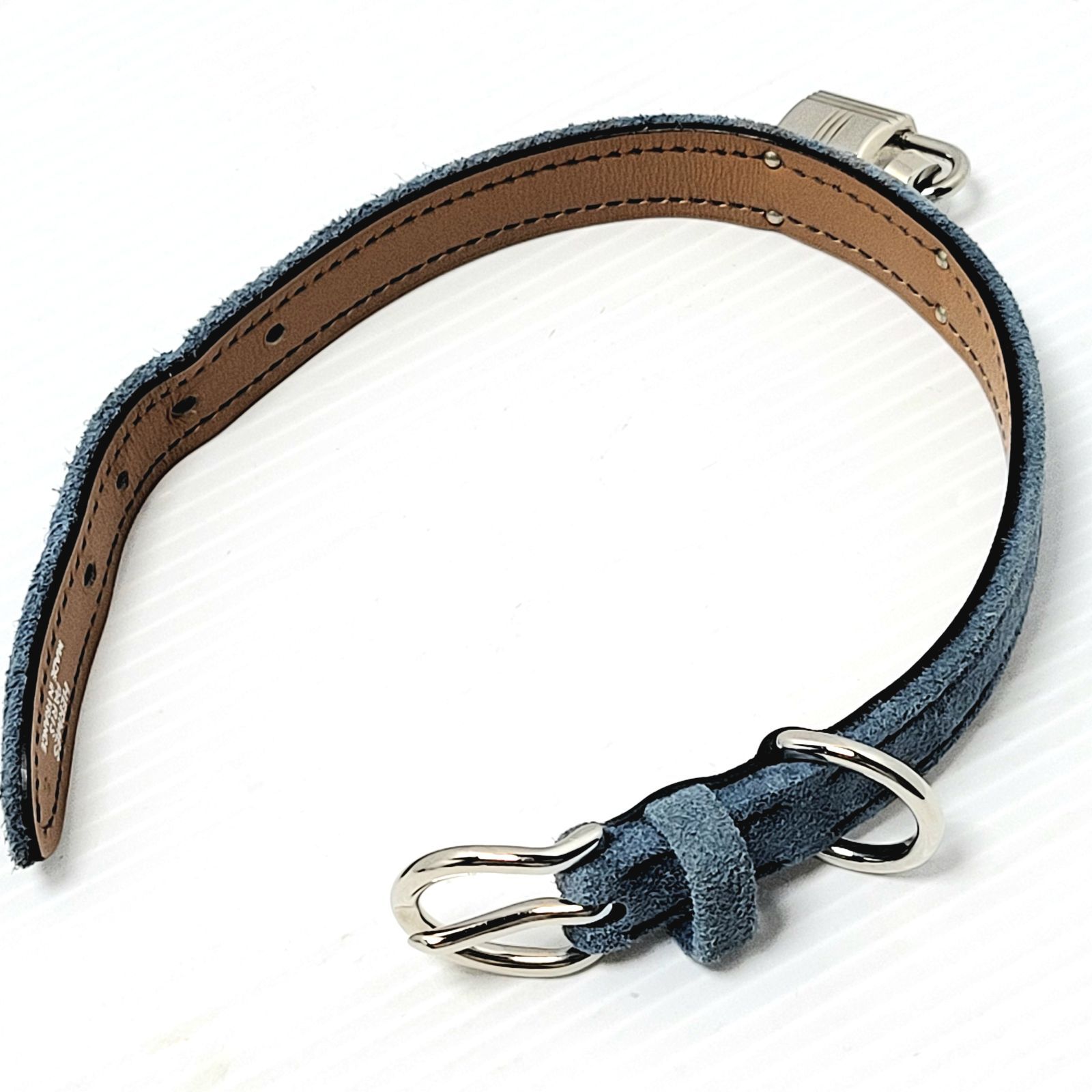 美品】HERMES エルメス ケリー ドッグカラー スウェード ブルー カデナ