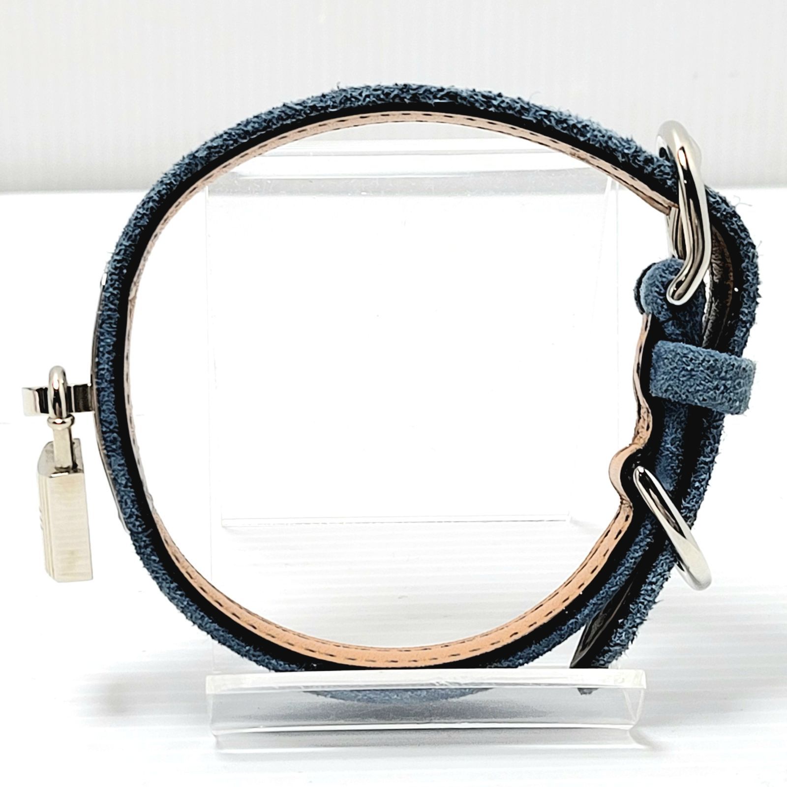 美品】HERMES エルメス ケリー ドッグカラー スウェード ブルー カデナ