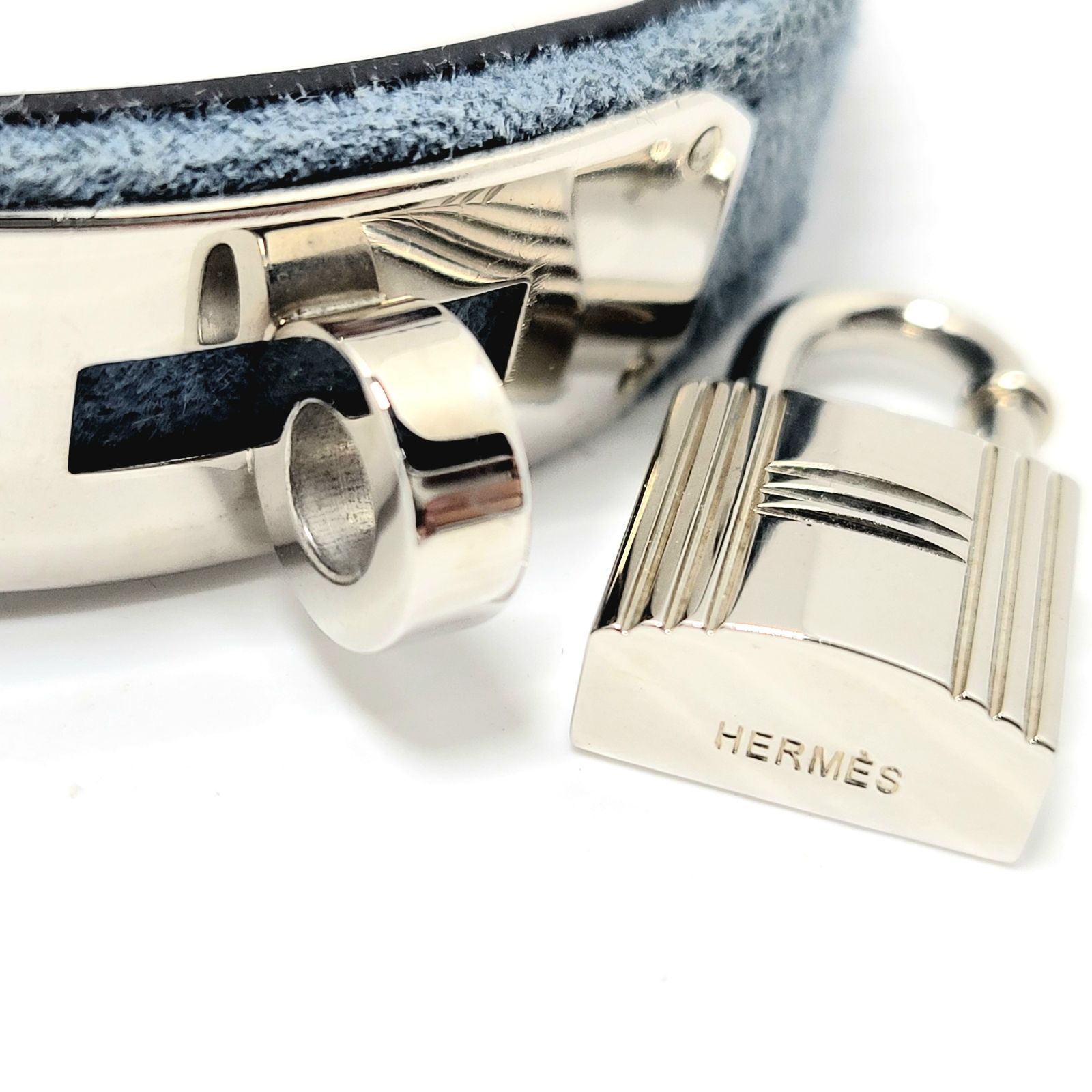 美品】HERMES エルメス ケリー ドッグカラー スウェード ブルー カデナ