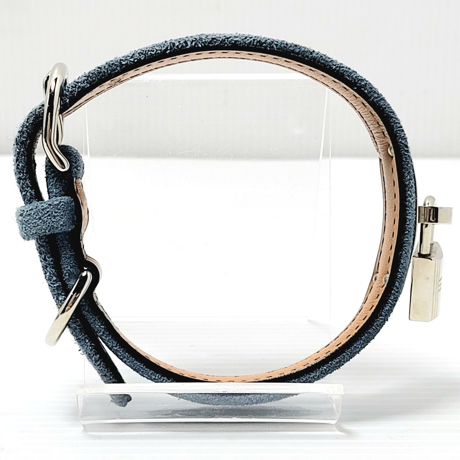 美品】HERMES エルメス ケリー ドッグカラー スウェード ブルー カデナ